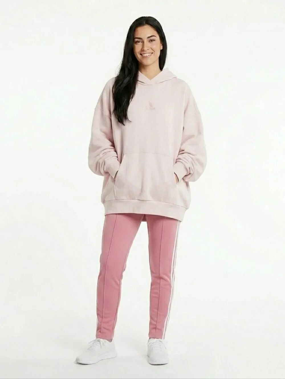 🩷Popular New Adidas Women's Pink Hoodie Sweatshirt
